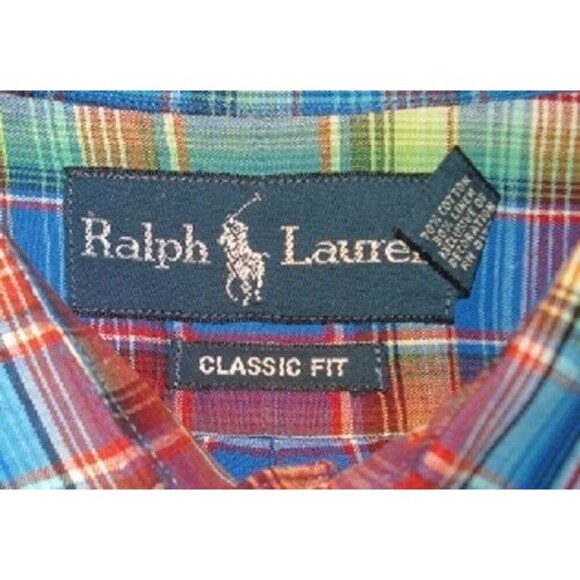 Ralph Lauren Shirt Multi-Colored Plaid Classic Fit Long Sleeve Mens Size XL - Picture 5 of 6